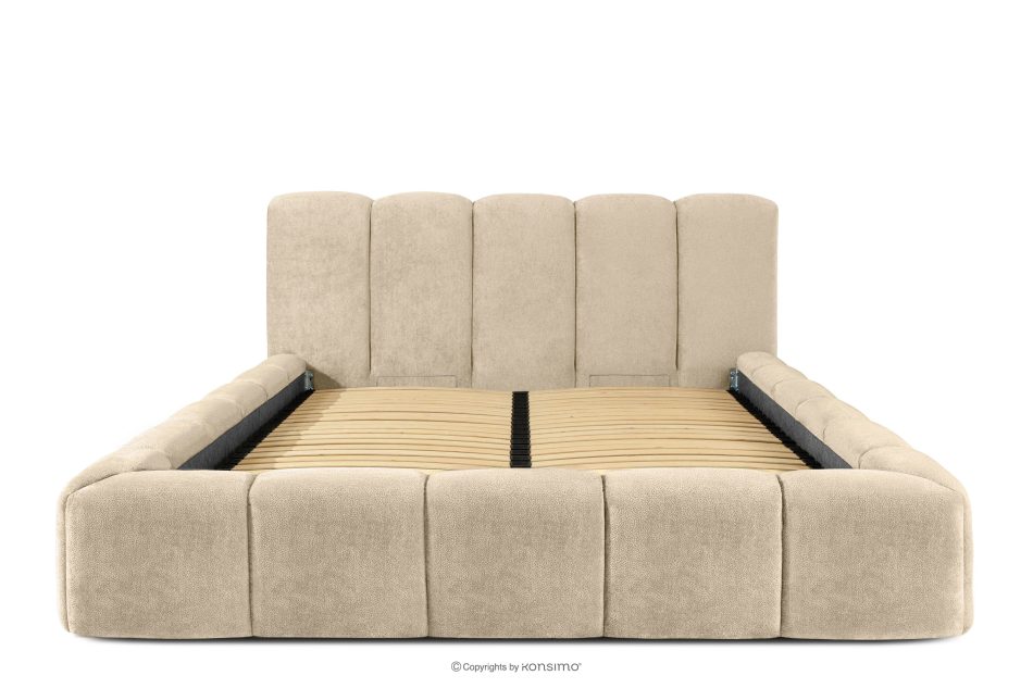 OLMIRA Polsterbett mit Bettkasten 160 cm beige beige - Foto 3
