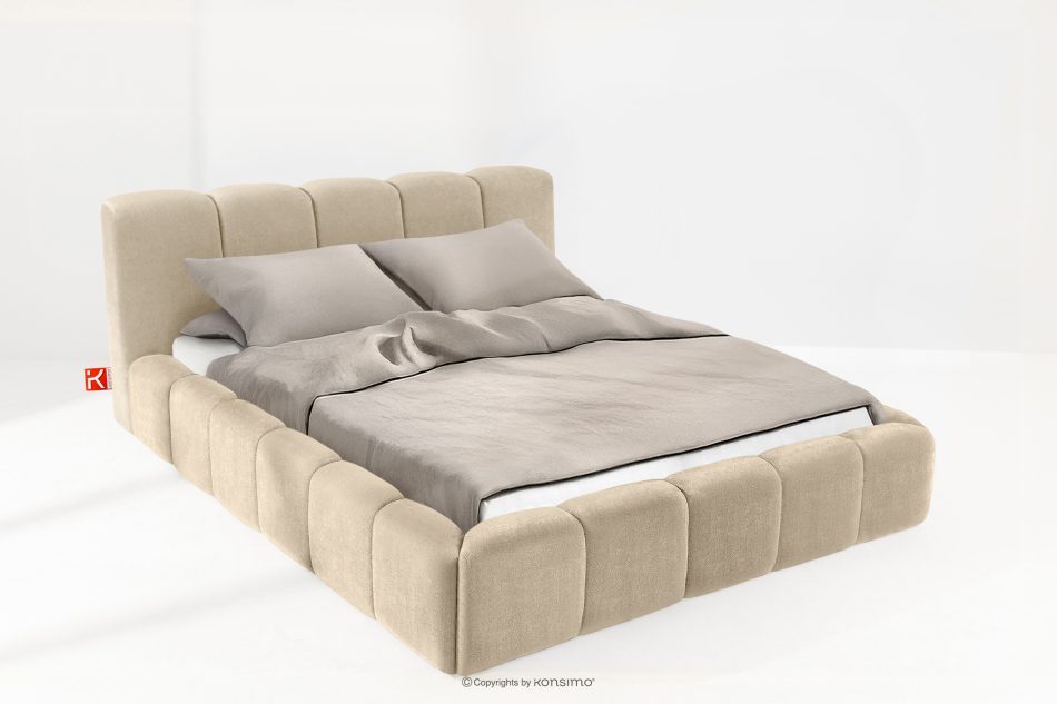 OLMIRA Polsterbett mit Bettkasten 160 cm beige beige - Foto 1