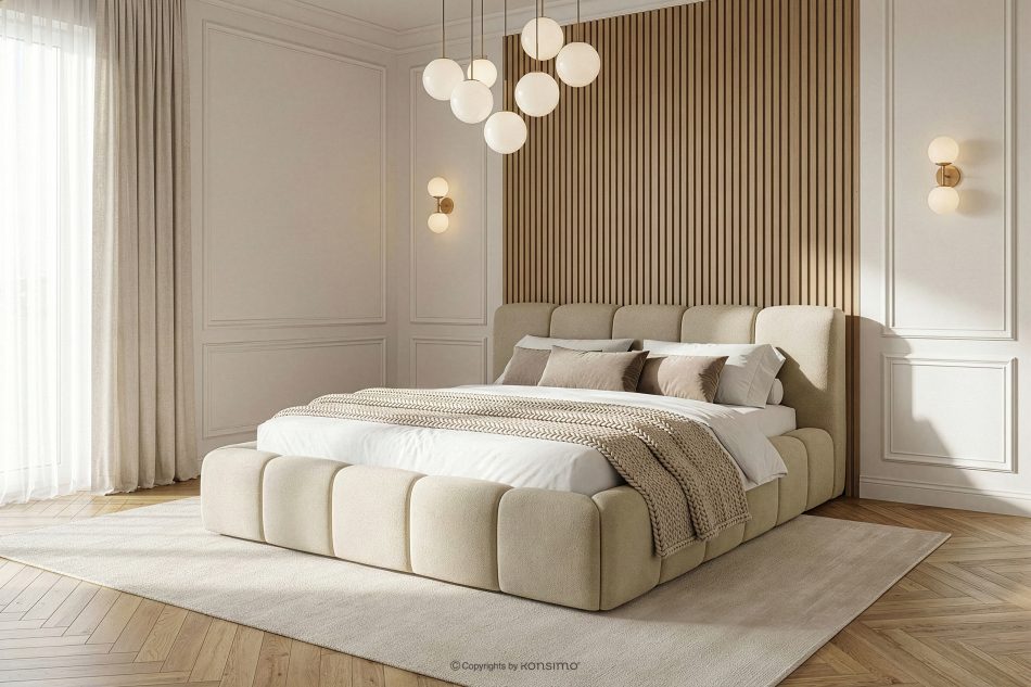 OLMIRA Polsterbett mit Bettkasten 160 cm beige beige - Foto 14