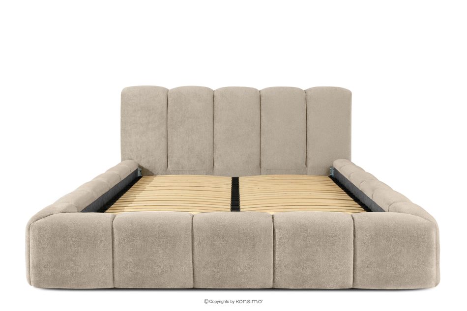 OLMIRA Polsterbett mit Bettkasten 160 cm graubeige graubeige - Foto 3