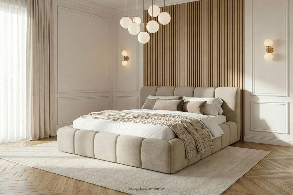 OLMIRA Polsterbett mit Bettkasten 160 cm graubeige graubeige - Foto 14