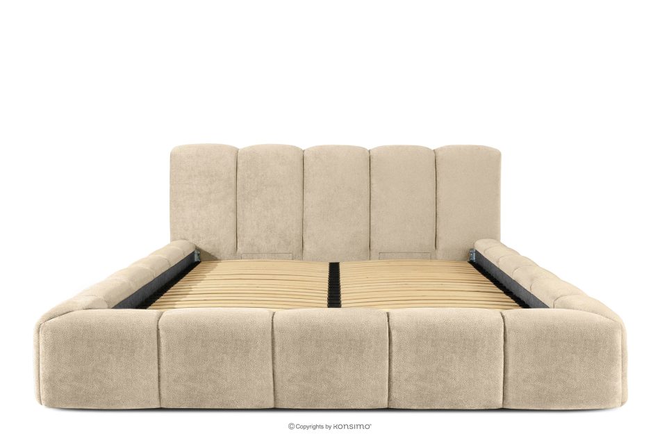 OLMIRA Polsterbett mit Bettkasten 180 cm beige beige - Foto 3