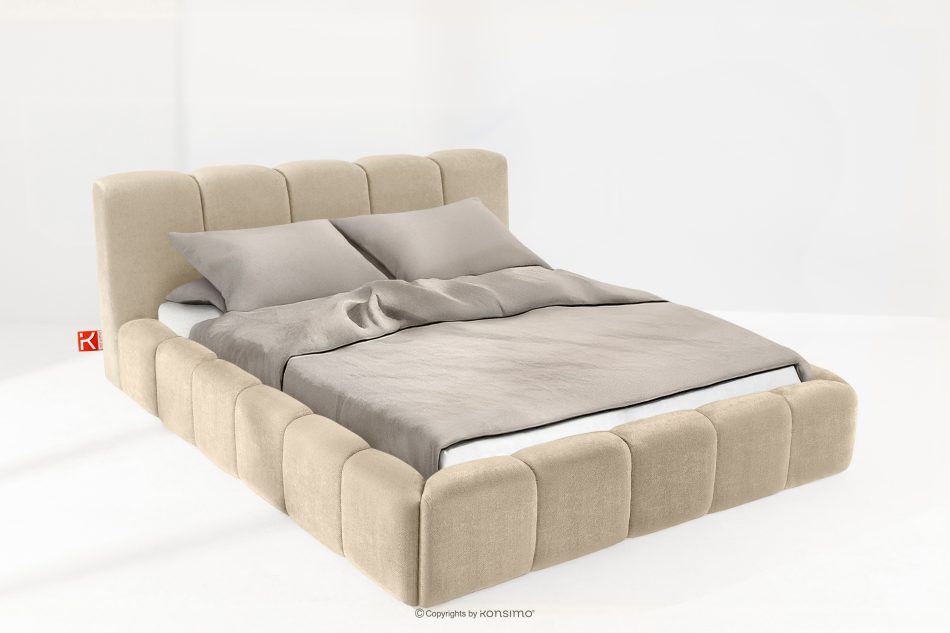 OLMIRA Polsterbett mit Bettkasten 180 cm beige beige - Foto 1