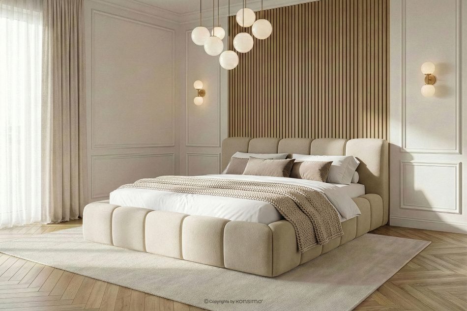 OLMIRA Polsterbett mit Bettkasten 180 cm beige beige - Foto 14