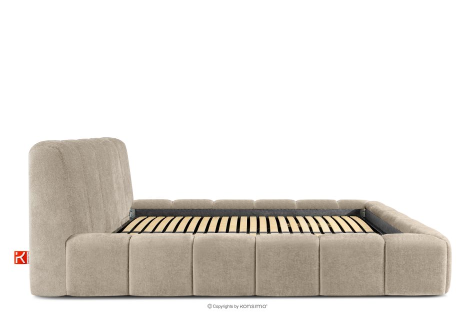OLMIRA Polsterbett mit Bettkasten 180 cm graubeige graubeige - Foto 4
