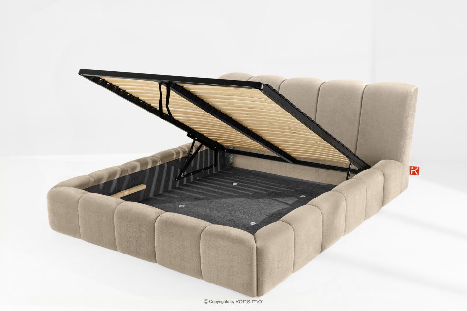 OLMIRA Polsterbett mit Bettkasten 180 cm graubeige graubeige - Foto 12