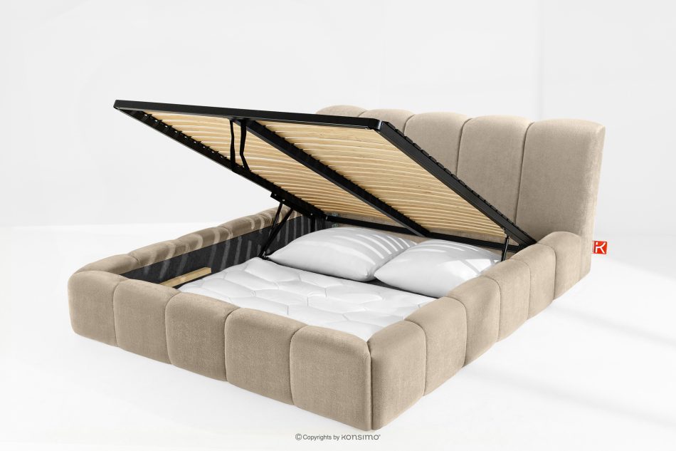 OLMIRA Polsterbett mit Bettkasten 180 cm graubeige graubeige - Foto 13