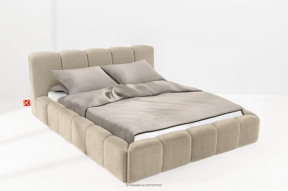 OLMIRA Polsterbett mit Bettkasten 180 cm graubeige graubeige - Foto 1