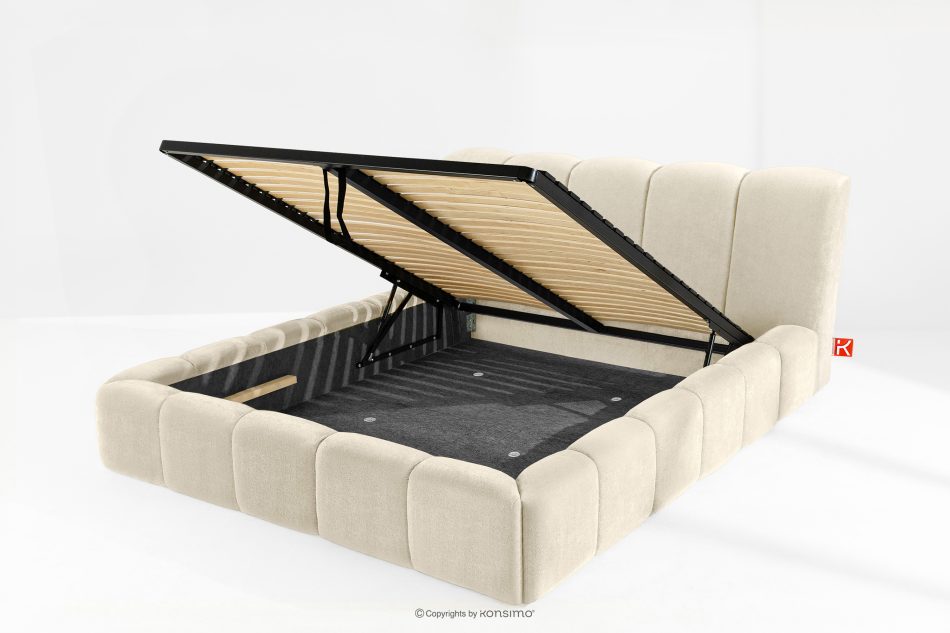 OLMIRA Polsterbett mit Bettkasten 180 cm ecru ecru - Foto 12