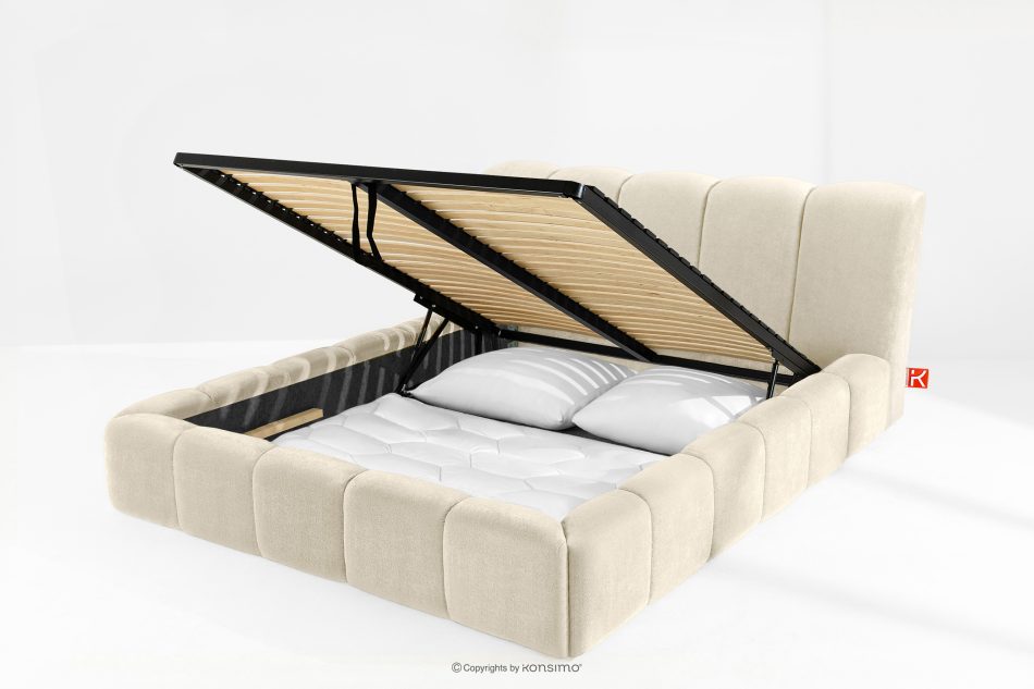 OLMIRA Polsterbett mit Bettkasten 180 cm ecru ecru - Foto 13