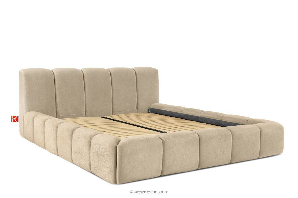 OLMIRA Polsterbett mit Bettkasten 200 cm beige beige - Foto 2