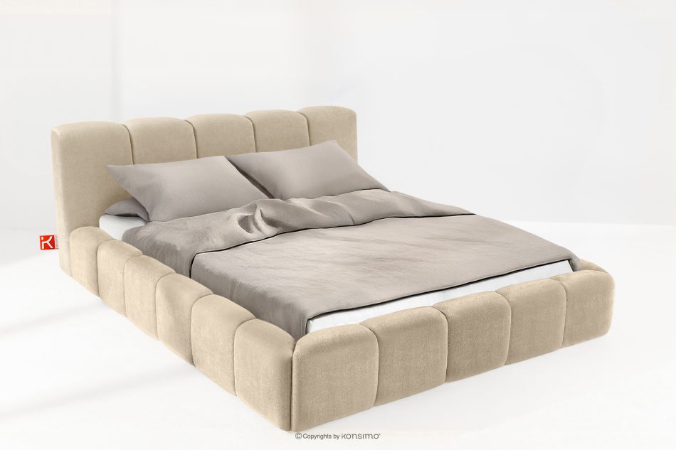 OLMIRA Polsterbett mit Bettkasten 200 cm beige beige - Foto 1