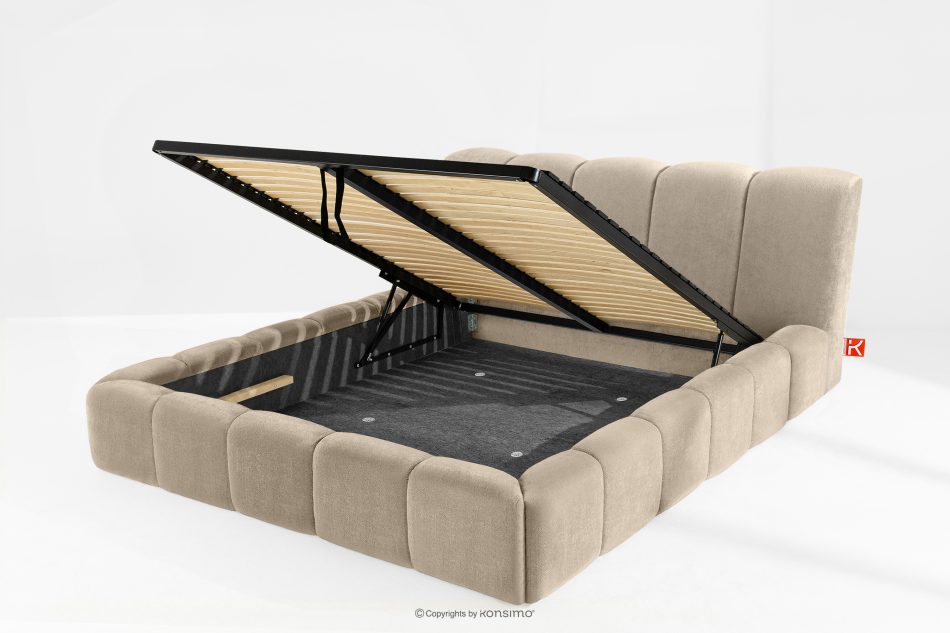 OLMIRA Polsterbett mit Bettkasten 200 cm graubeige graubeige - Foto 12
