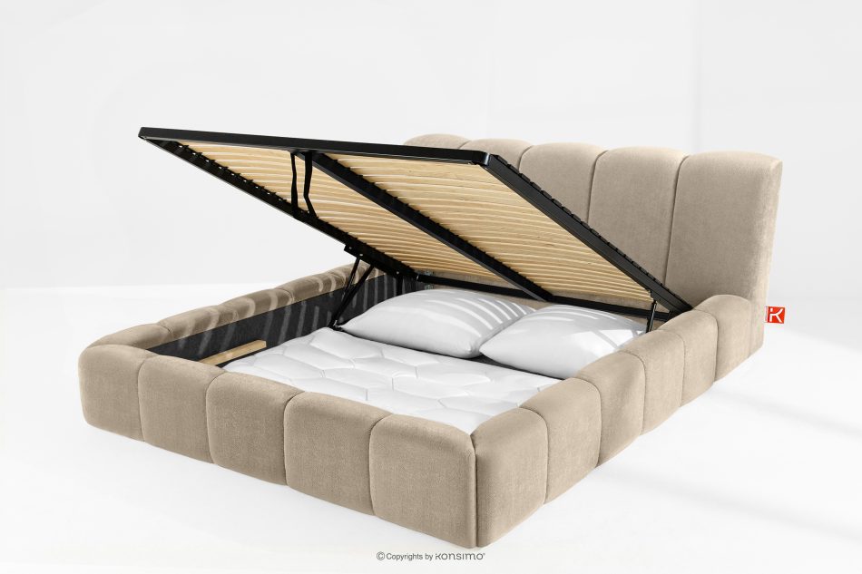 OLMIRA Polsterbett mit Bettkasten 200 cm graubeige graubeige - Foto 13