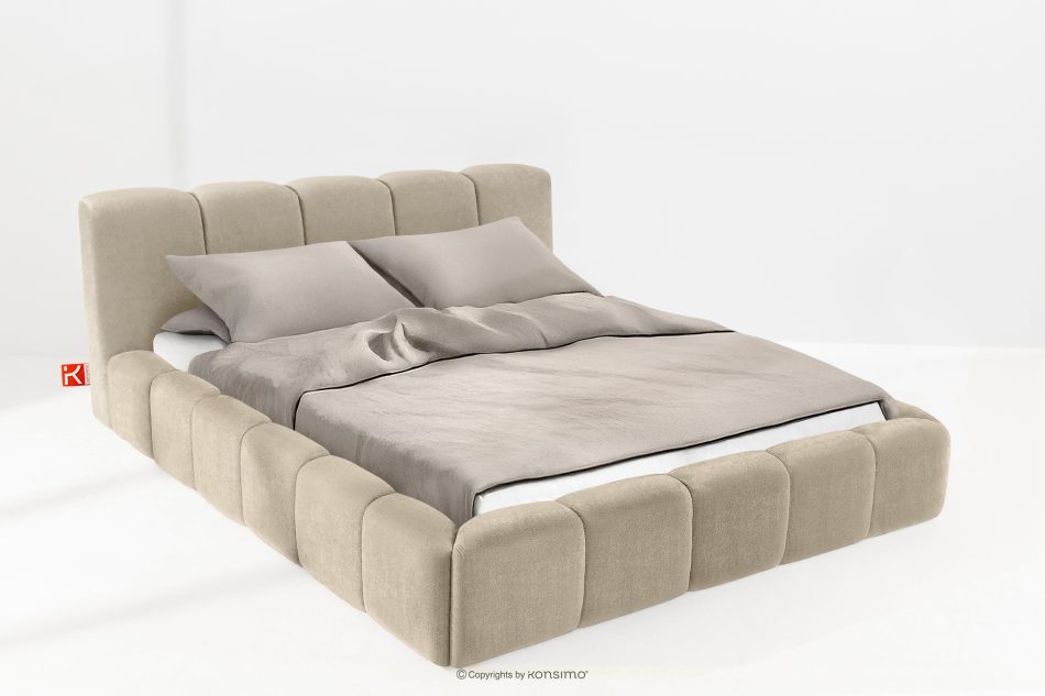 OLMIRA Polsterbett mit Bettkasten 200 cm graubeige graubeige - Foto 1