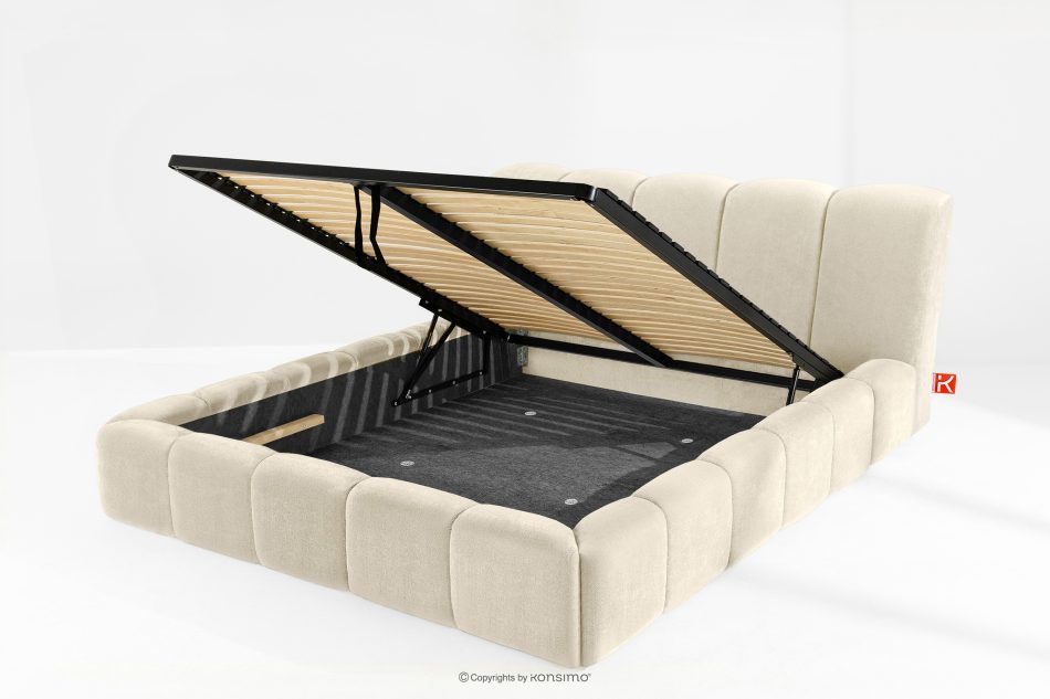 OLMIRA Polsterbett mit Bettkasten 200 cm ecru ecru - Foto 12