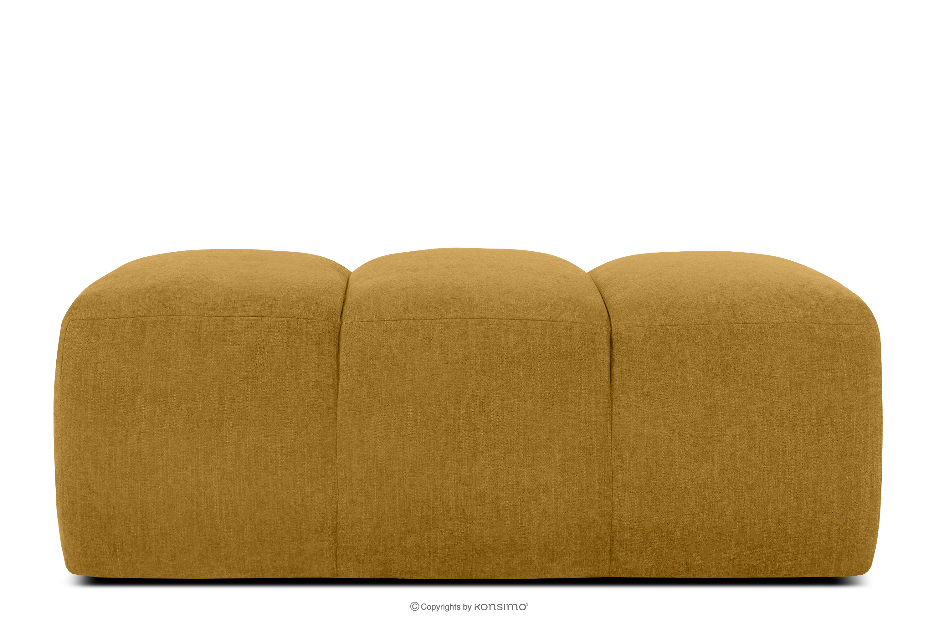 Gesteppter Retro Modern Sitzhocker in Honig