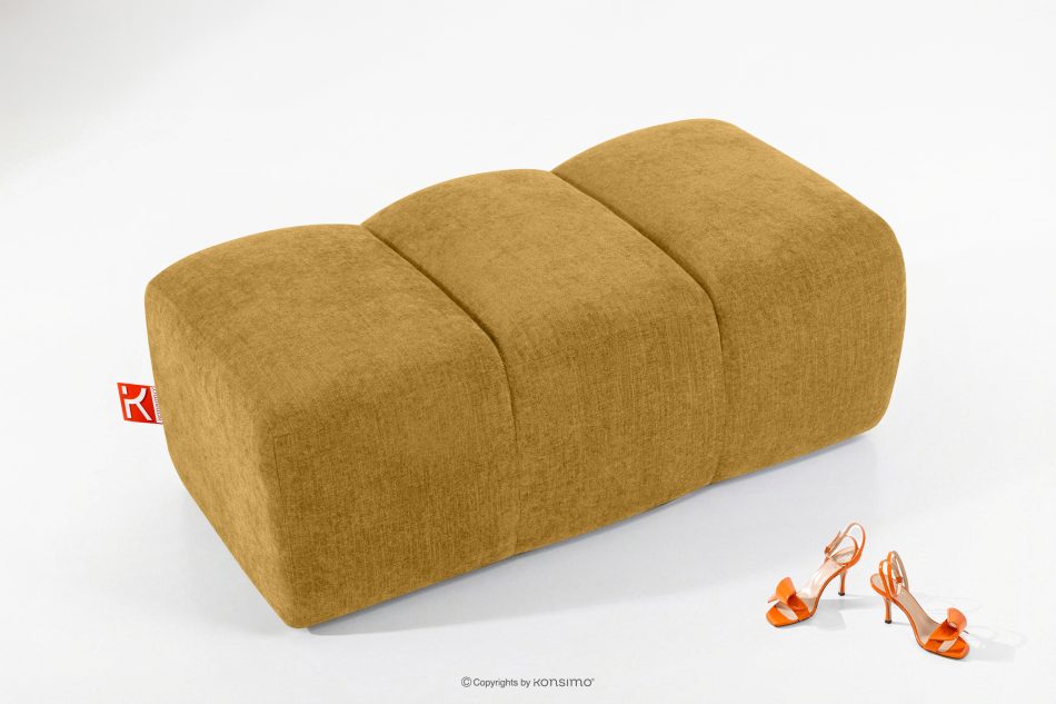 FLAVA Gesteppter Retro Modern Sitzhocker in Honig Honigfarben - Foto 1