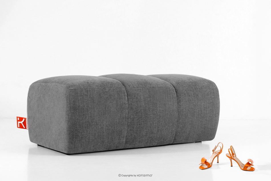 FLAVA Gesteppter Retro Modern Sitzhocker in Grau Grau - Foto 4