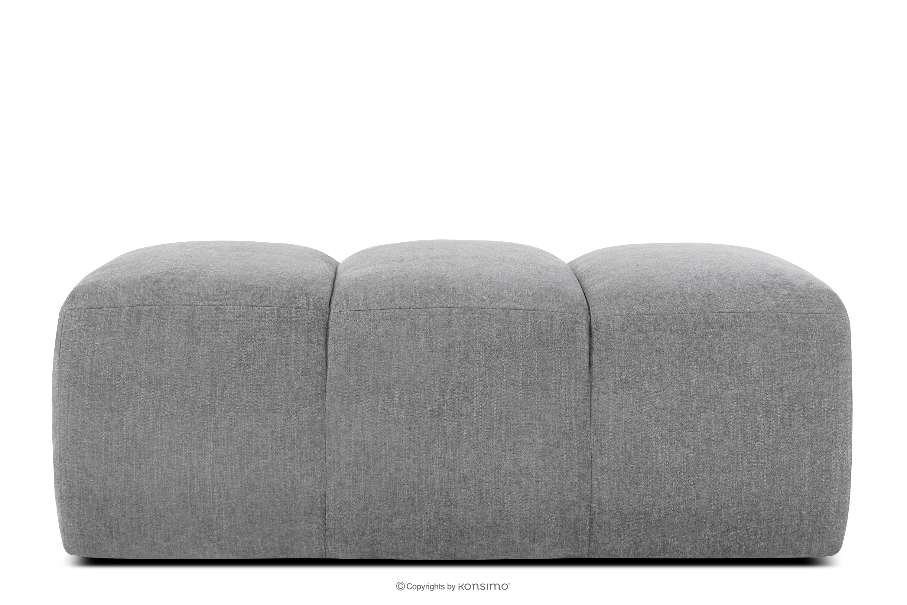 Gesteppter Retro Modern Sitzhocker in Hellgrau