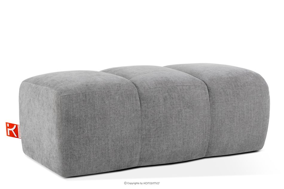 FLAVA Gesteppter Retro Modern Sitzhocker in Hellgrau Hellgrau - Foto 2