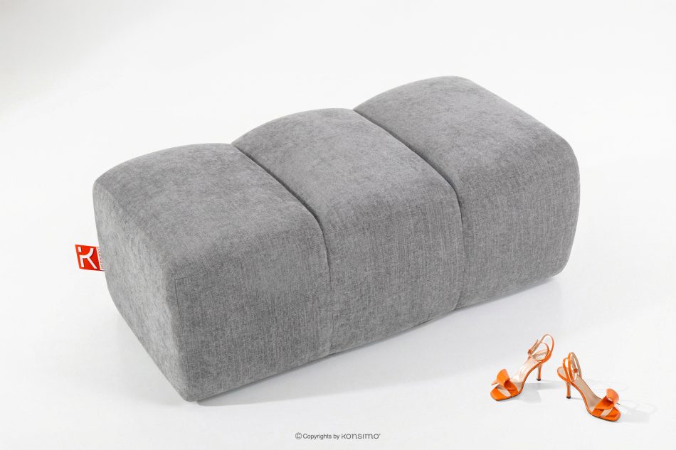 FLAVA Gesteppter Retro Modern Sitzhocker in Hellgrau Hellgrau - Foto 1