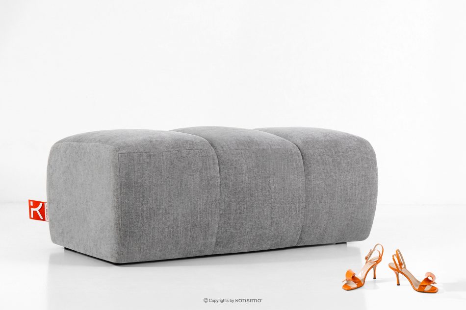 FLAVA Gesteppter Retro Modern Sitzhocker in Hellgrau Hellgrau - Foto 4