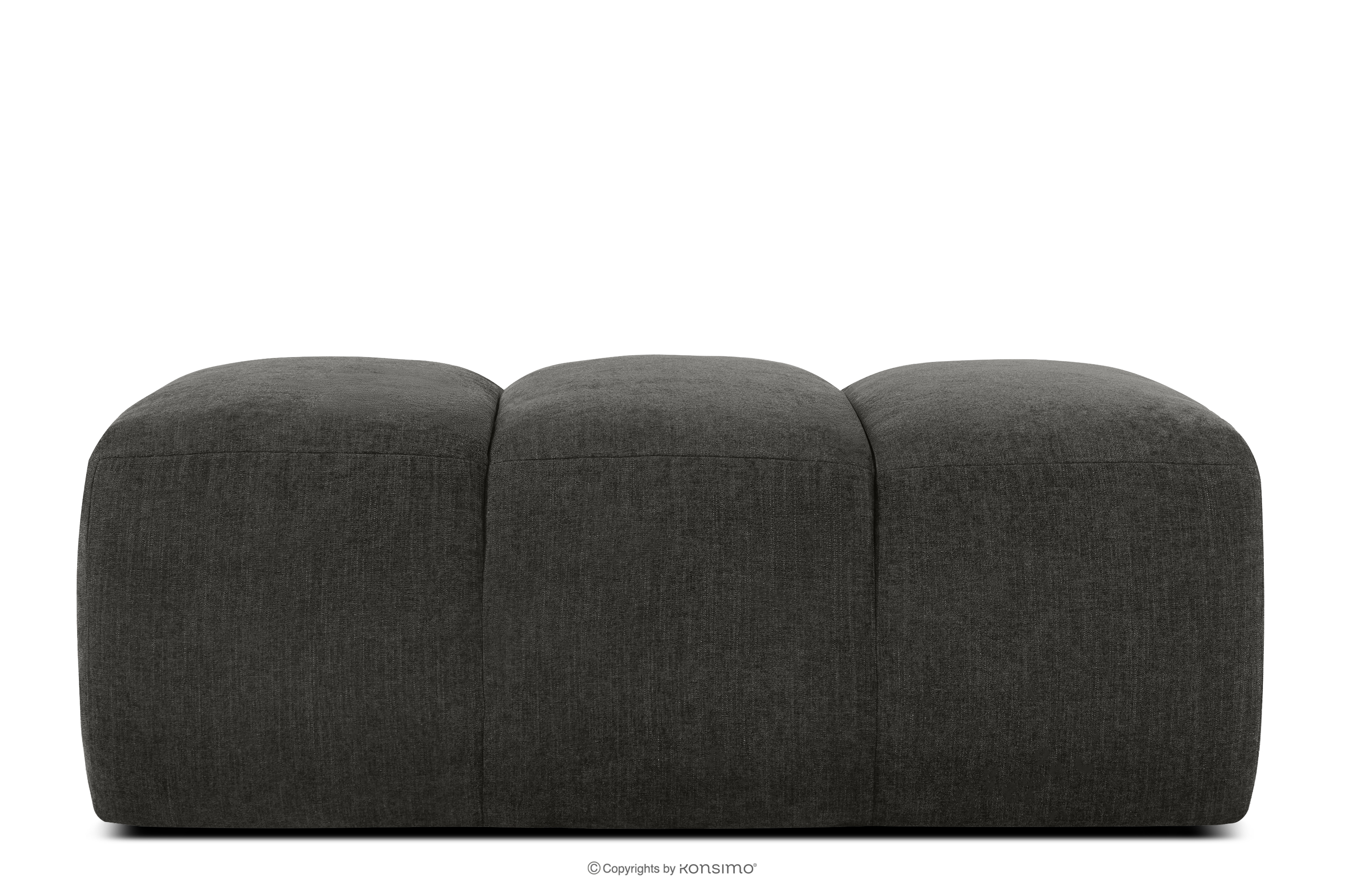 Gesteppter Retro Modern Sitzhocker in Graphit