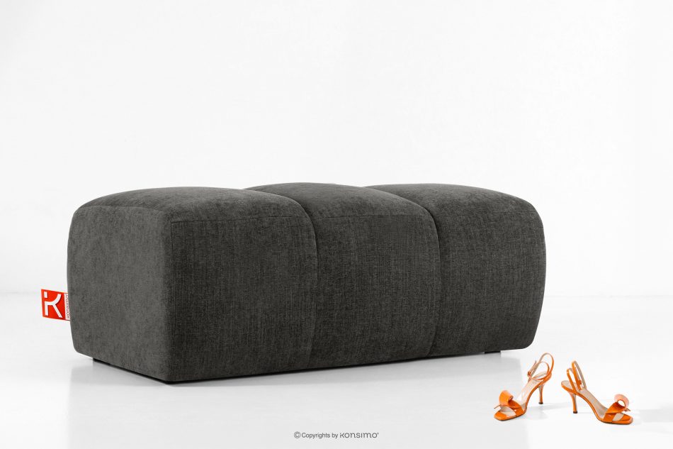 FLAVA Gesteppter Retro Modern Sitzhocker in Graphit Graphit - Foto 4