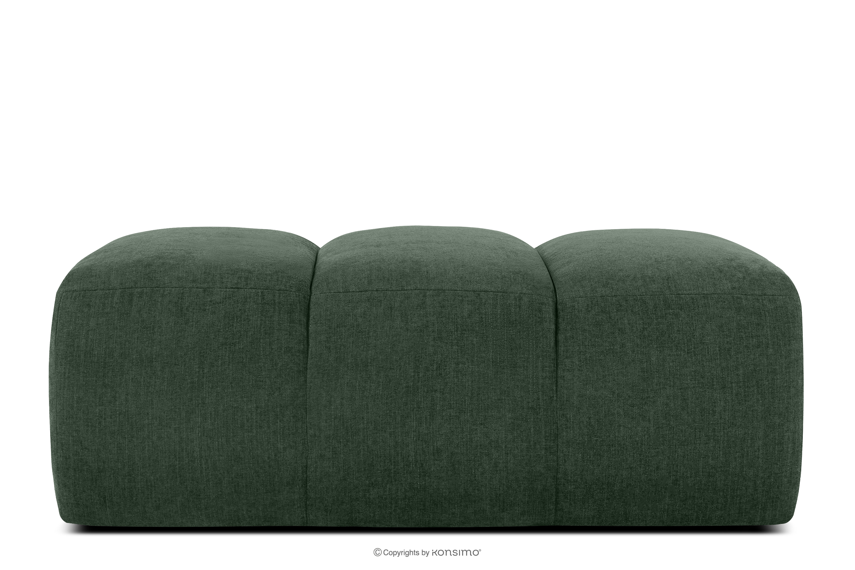 Gesteppter Retro Modern Sitzhocker in Dunkelgrün