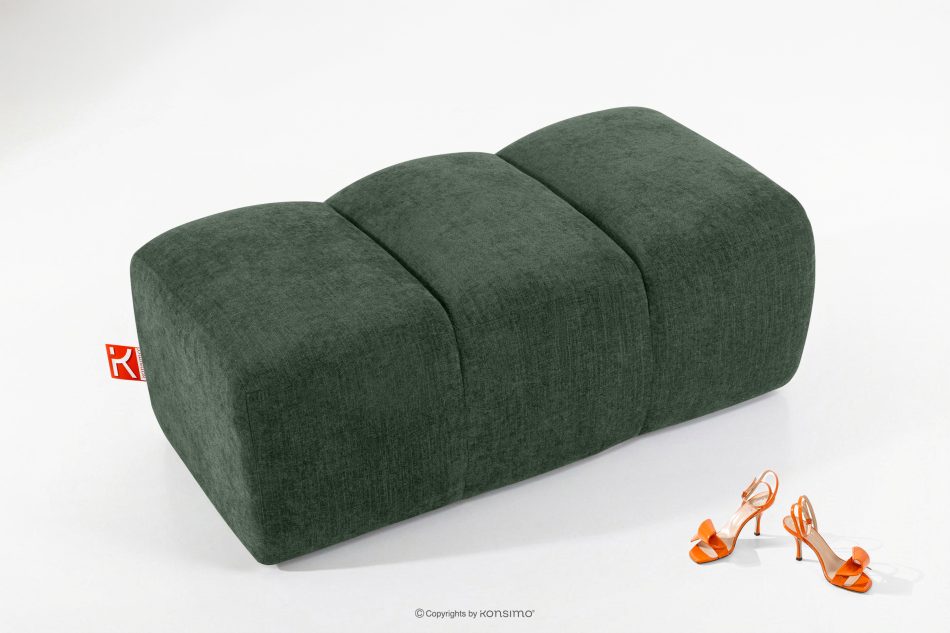 FLAVA Gesteppter Retro Modern Sitzhocker in Dunkelgrün Dunkelgrün - Foto 1