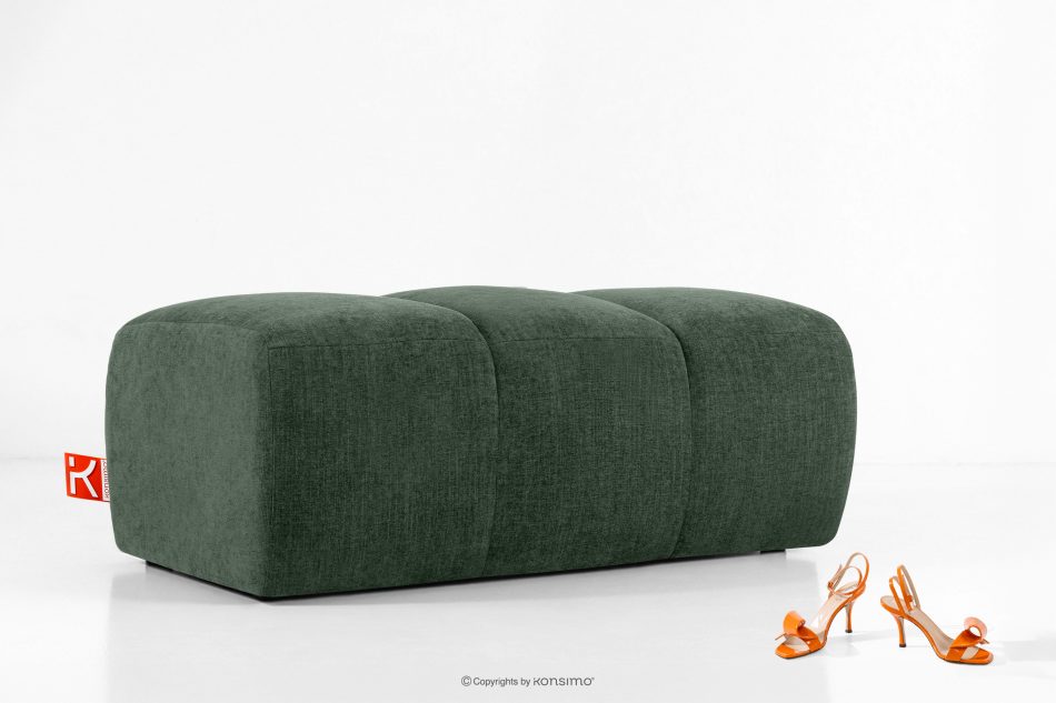 FLAVA Gesteppter Retro Modern Sitzhocker in Dunkelgrün Dunkelgrün - Foto 4