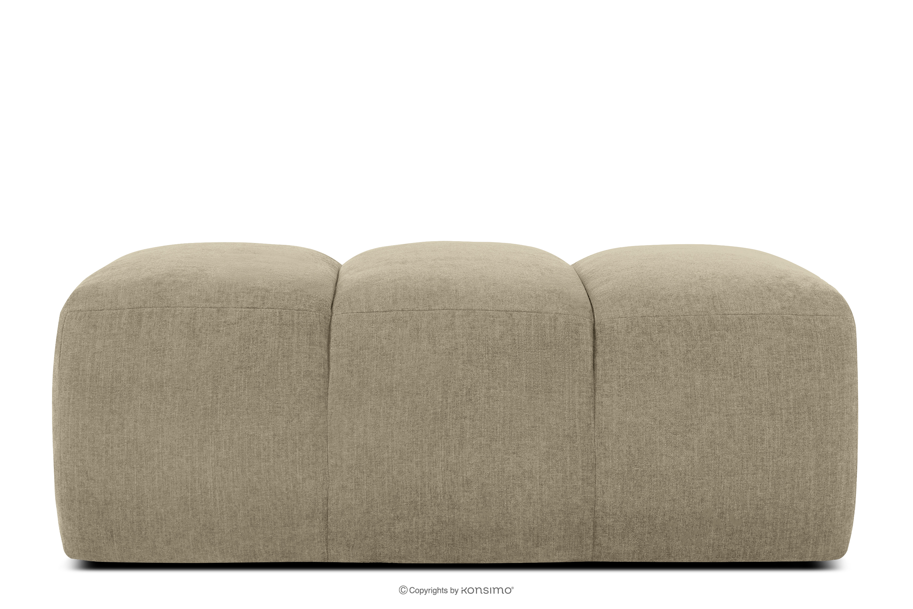 Gesteppter Retro Modern Sitzhocker in Sand