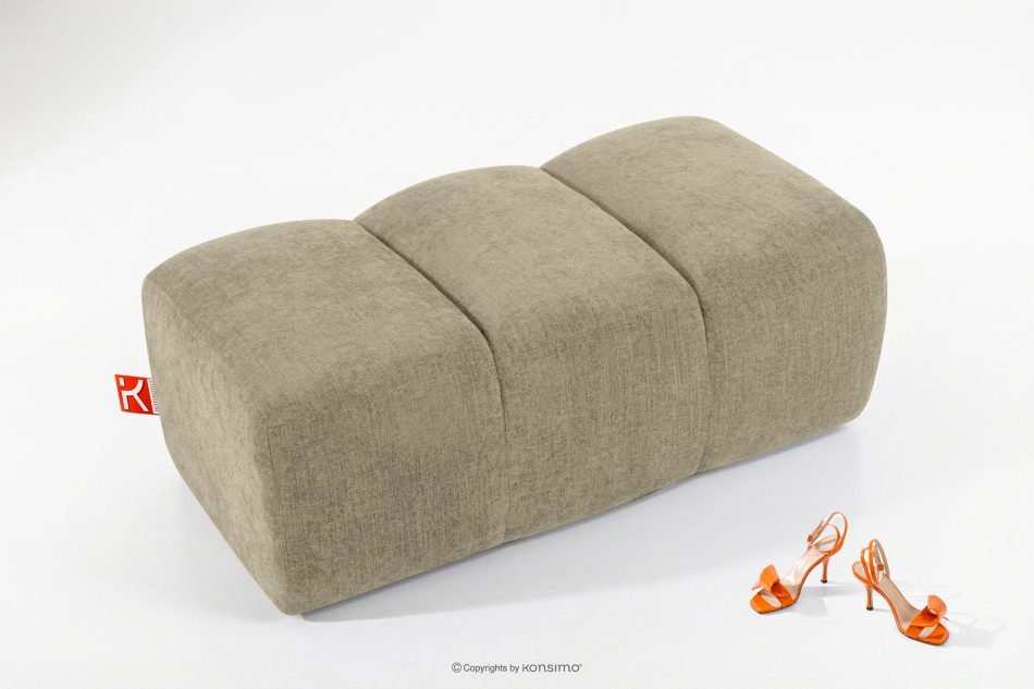 FLAVA Gesteppter Retro Modern Sitzhocker in Sand Sandfarben - Foto 1