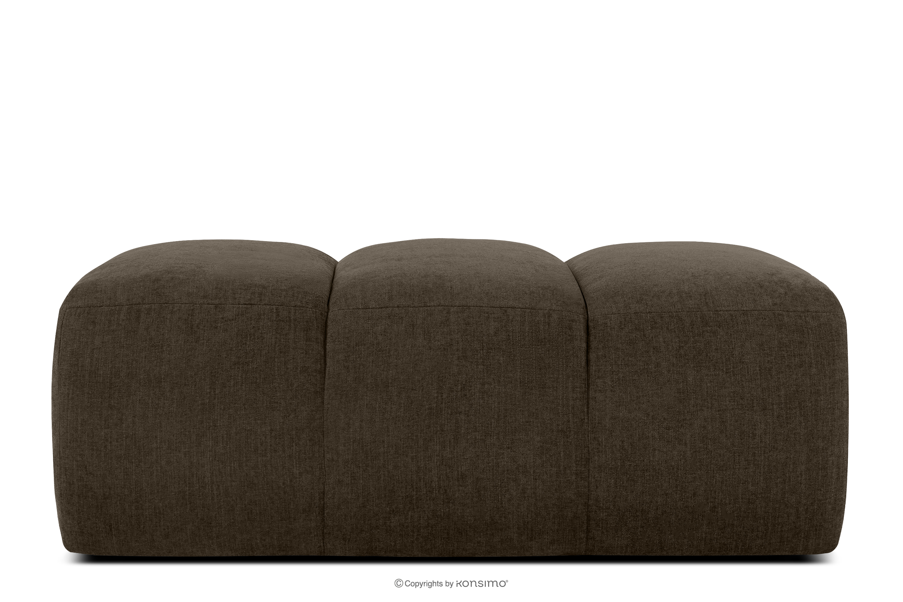 Gesteppter Retro Modern Sitzhocker in Braun