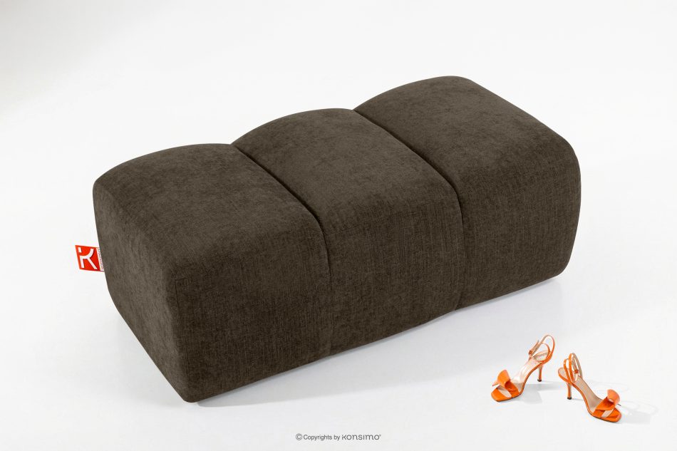 FLAVA Gesteppter Retro Modern Sitzhocker in Braun Braun - Foto 1