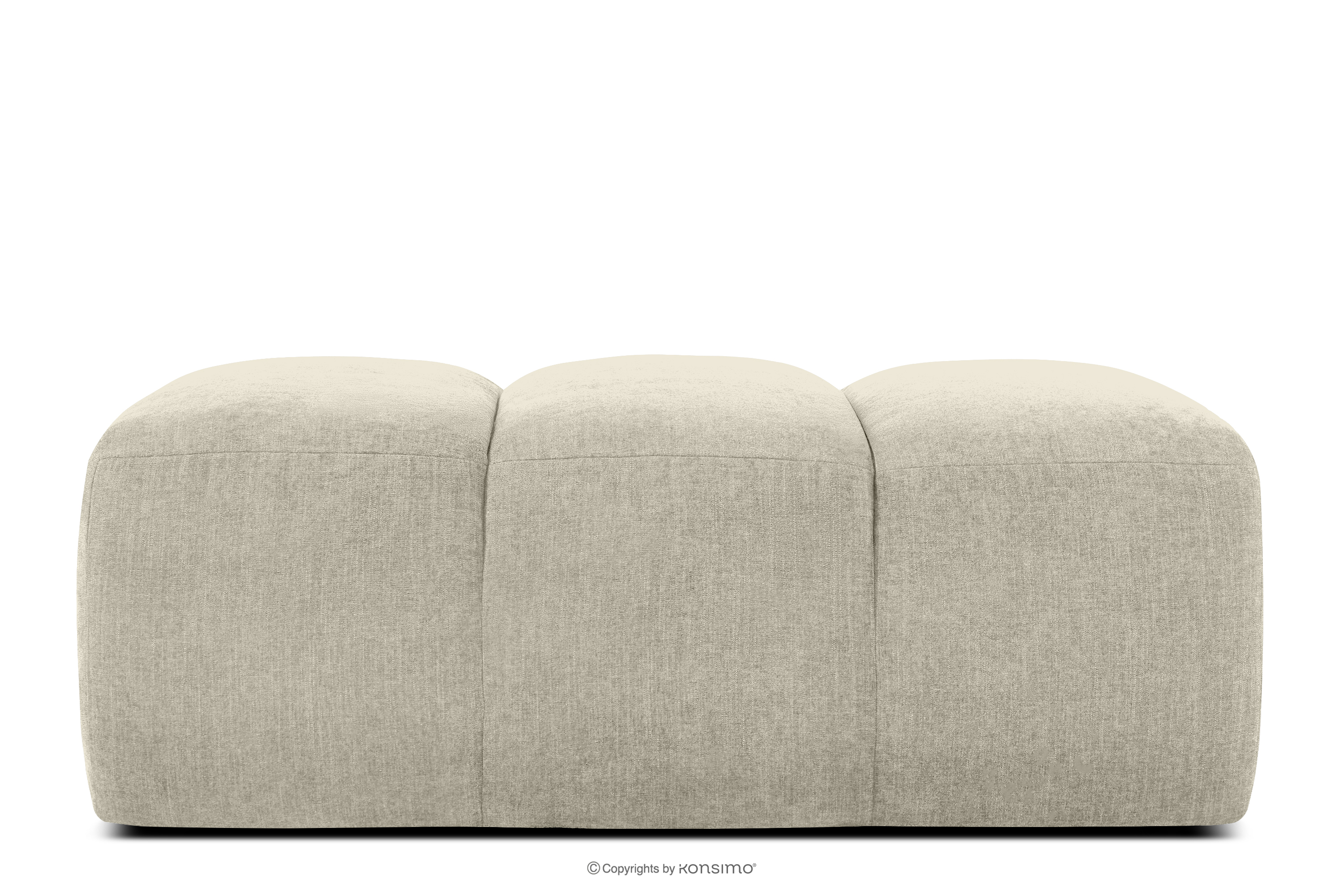 Gesteppter Retro Modern Sitzhocker in Ecru