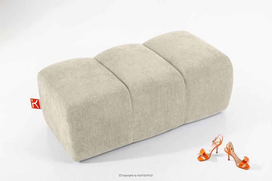 FLAVA Gesteppter Retro Modern Sitzhocker in Ecru Ecru - Foto 1