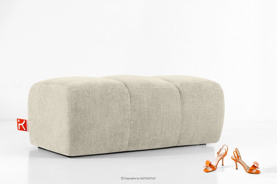 FLAVA Gesteppter Retro Modern Sitzhocker in Ecru Ecru - Foto 4