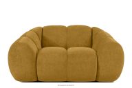 Gesteppter Retro Modern Sessel in Honig