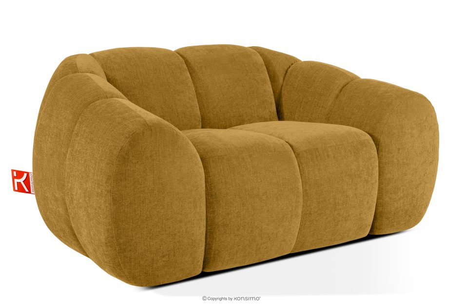 FLAVA Gesteppter Retro Modern Sessel in Honig Honigfarben - Foto 2