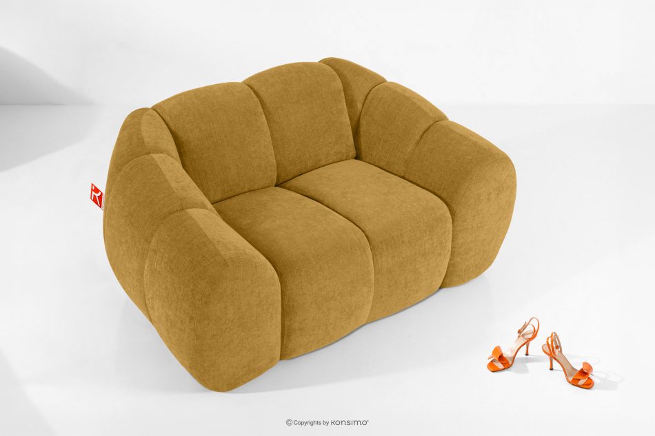 FLAVA Gesteppter Retro Modern Sessel in Honig Honigfarben - Foto 1