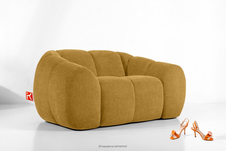 FLAVA Gesteppter Retro Modern Sessel in Honig Honigfarben - Foto 9
