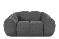 Gesteppter Retro Modern Sessel in Grau