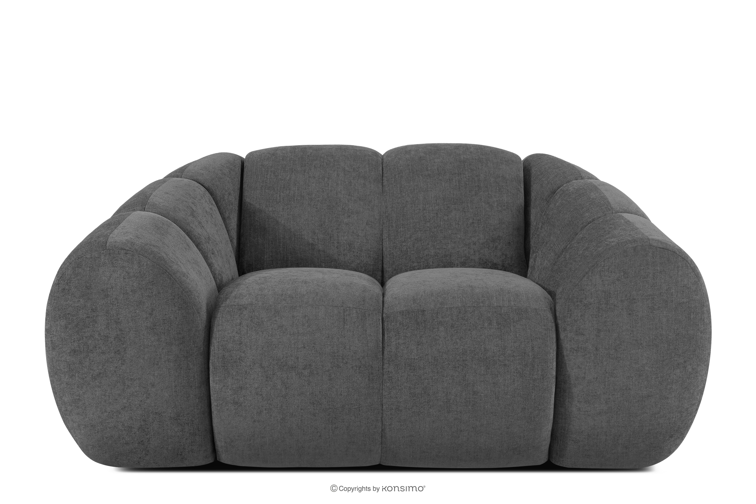 Gesteppter Retro Modern Sessel in Grau