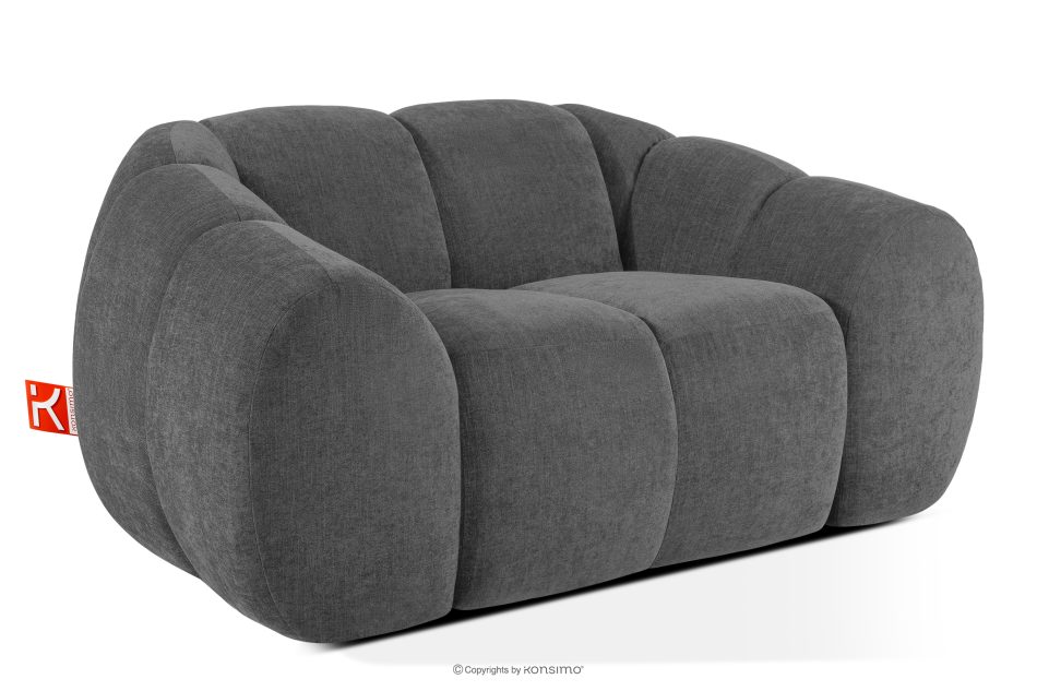FLAVA Gesteppter Retro Modern Sessel in Grau Grau - Foto 2