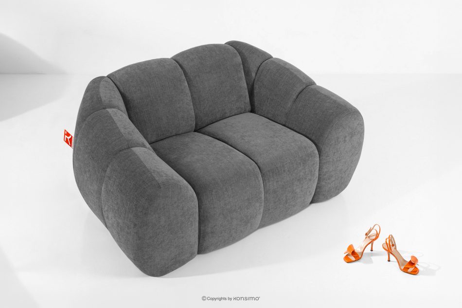 FLAVA Gesteppter Retro Modern Sessel in Grau Grau - Foto 1