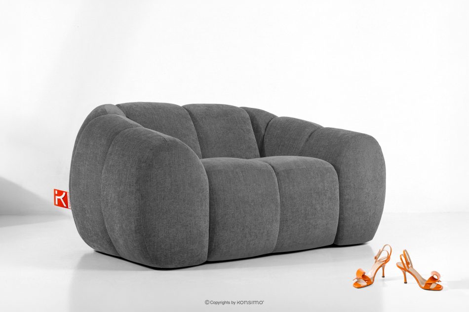 FLAVA Gesteppter Retro Modern Sessel in Grau Grau - Foto 9