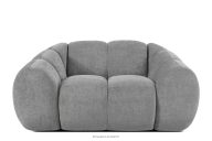 Gesteppter Retro Modern Sessel in Hellgrau