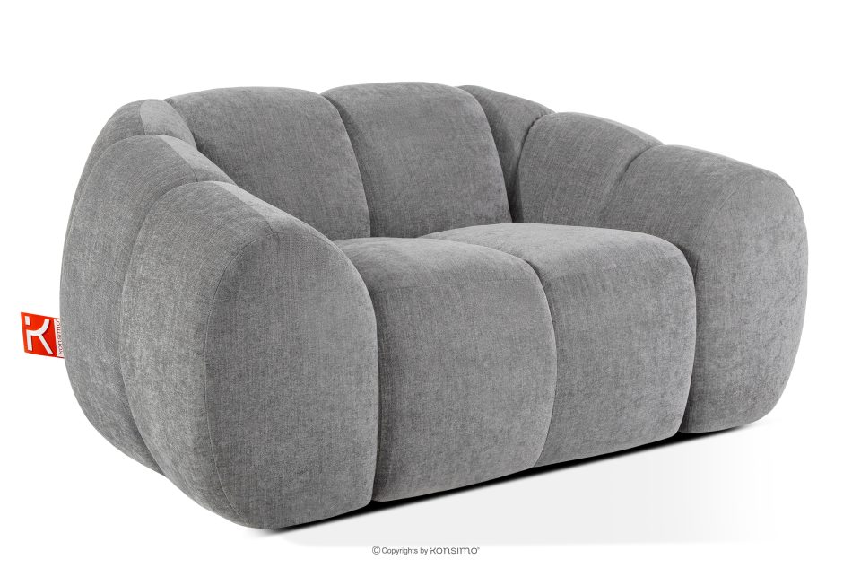 FLAVA Gesteppter Retro Modern Sessel in Hellgrau Hellgrau - Foto 2